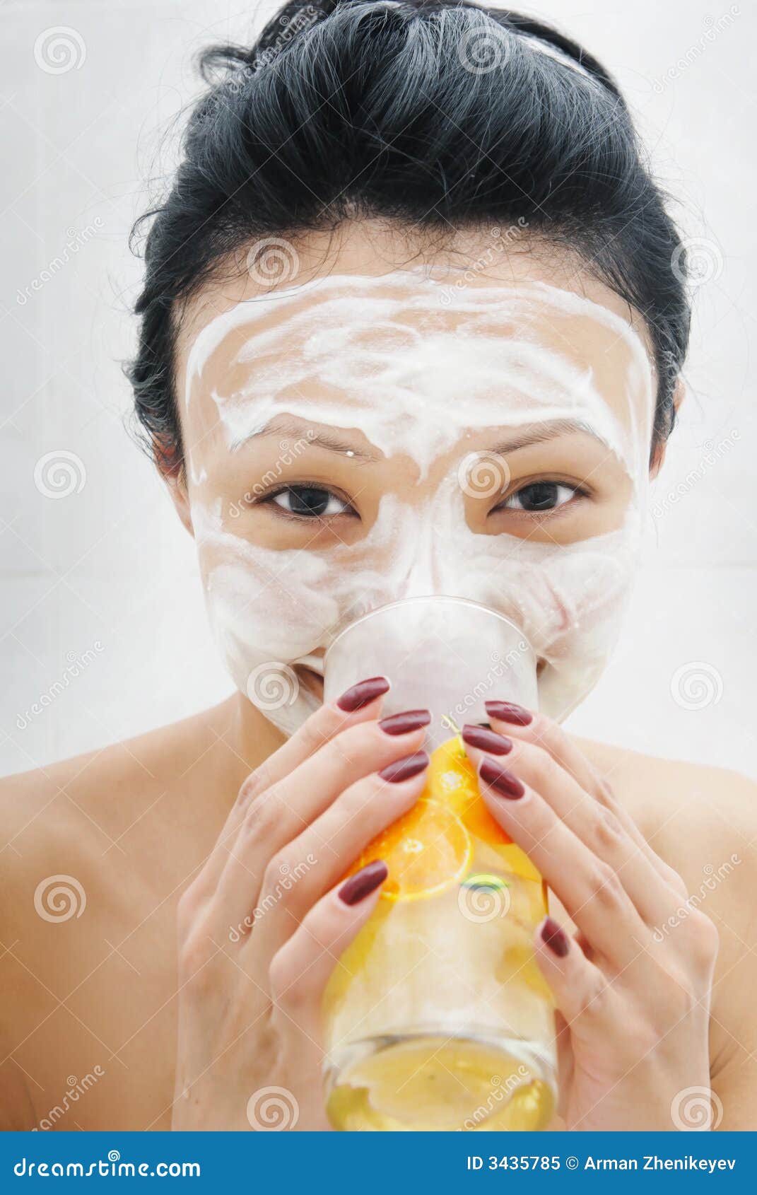 Beauty mask and juice stock image. Image of beauty, moisturize 3435785