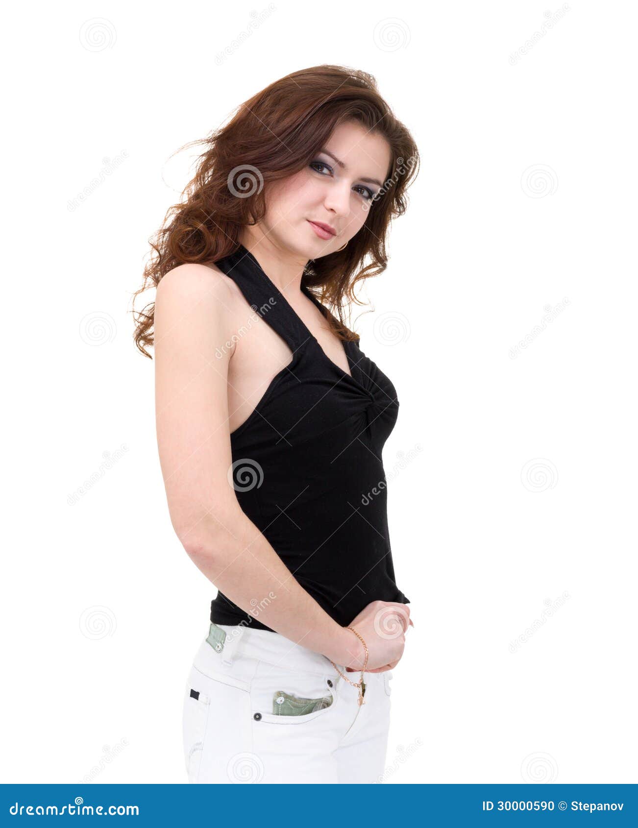 Beautiful Woman Face. Looking at Camera Stock Photo - Image of body ...