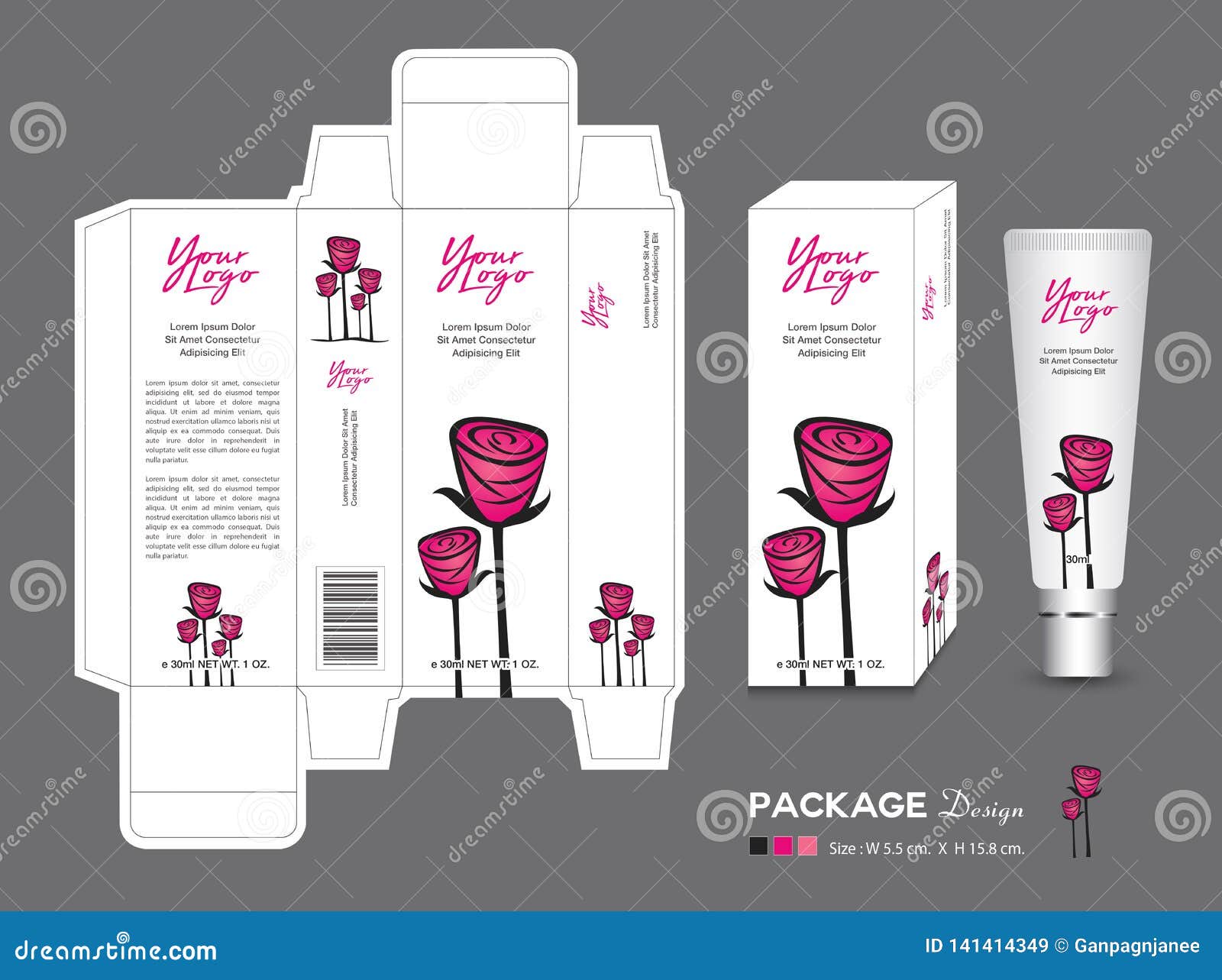 Beauty Packaging Template, 3d Box Cosmetics, Product Design, Rose Packaging,  Healthy Products, Cream Layout, Cream, Spa Stock Vector - Illustration of  care, flower: 141414349