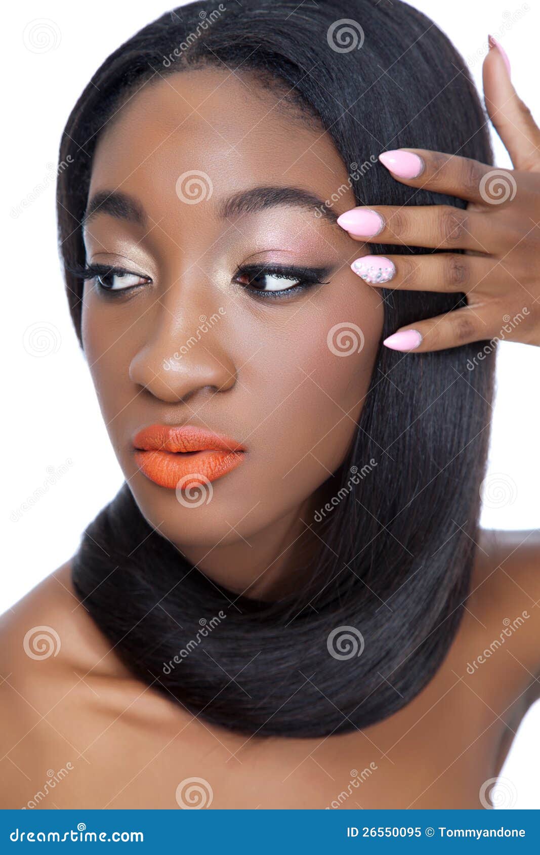 Beauty With Perfect Hair And Nails Stock Image Image Of Isolated