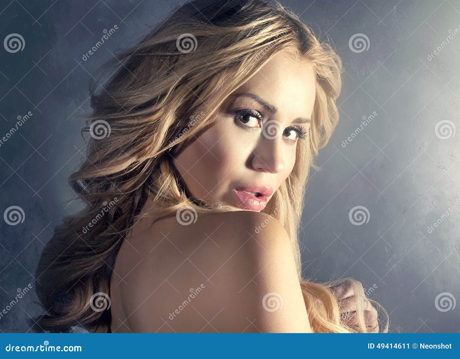 Beauty Portrait of Blonde Woman in Hood. Stock Image - Image of female ...