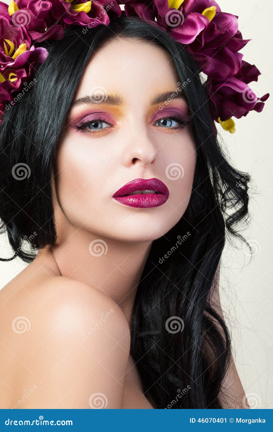 Beauty Portrait Of Young Pretty Brunette Girl Stock Image Image Of 