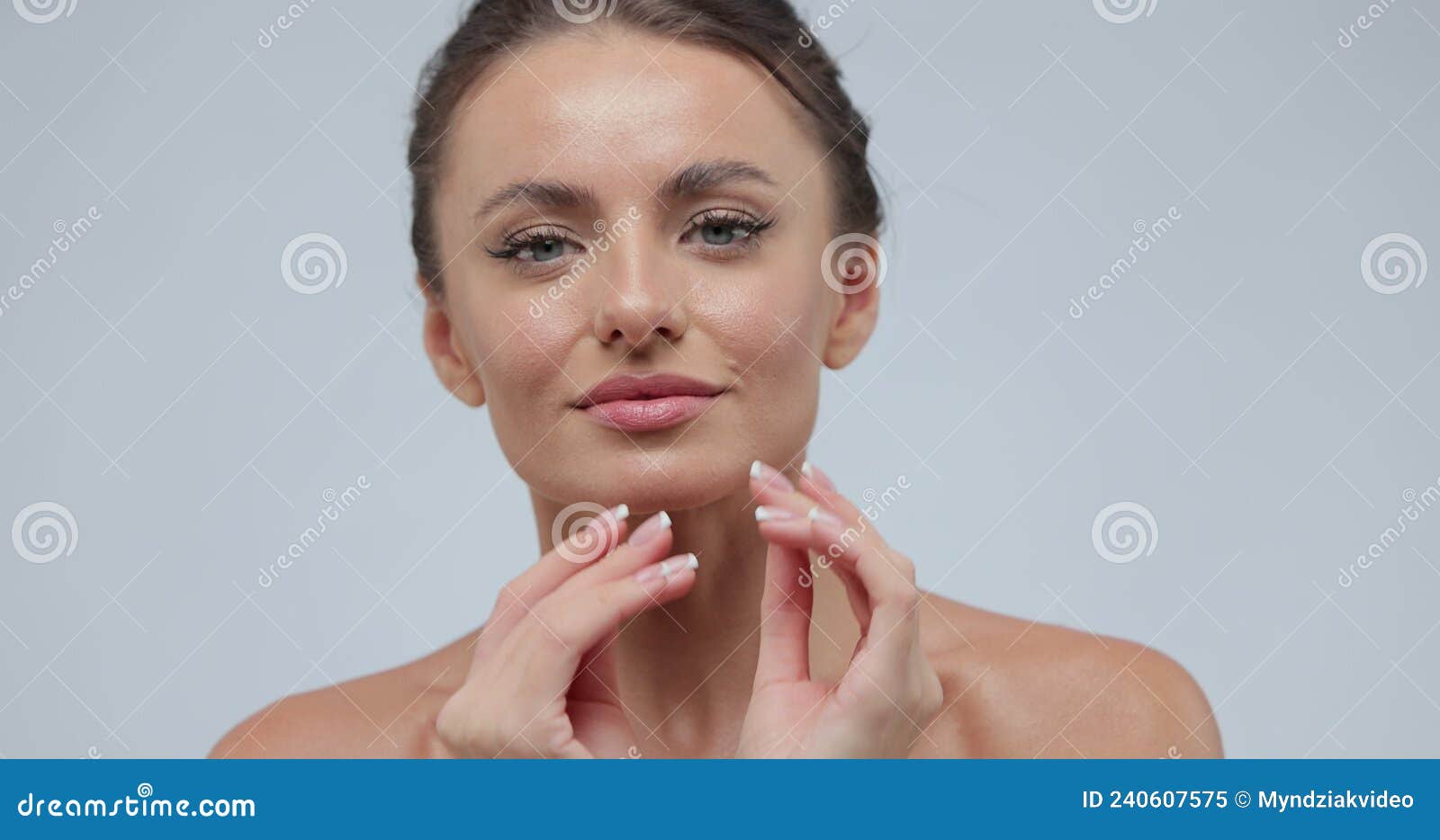 Beauty Portrait Of Young Woman With Smooth Healthy Skin She Gently 