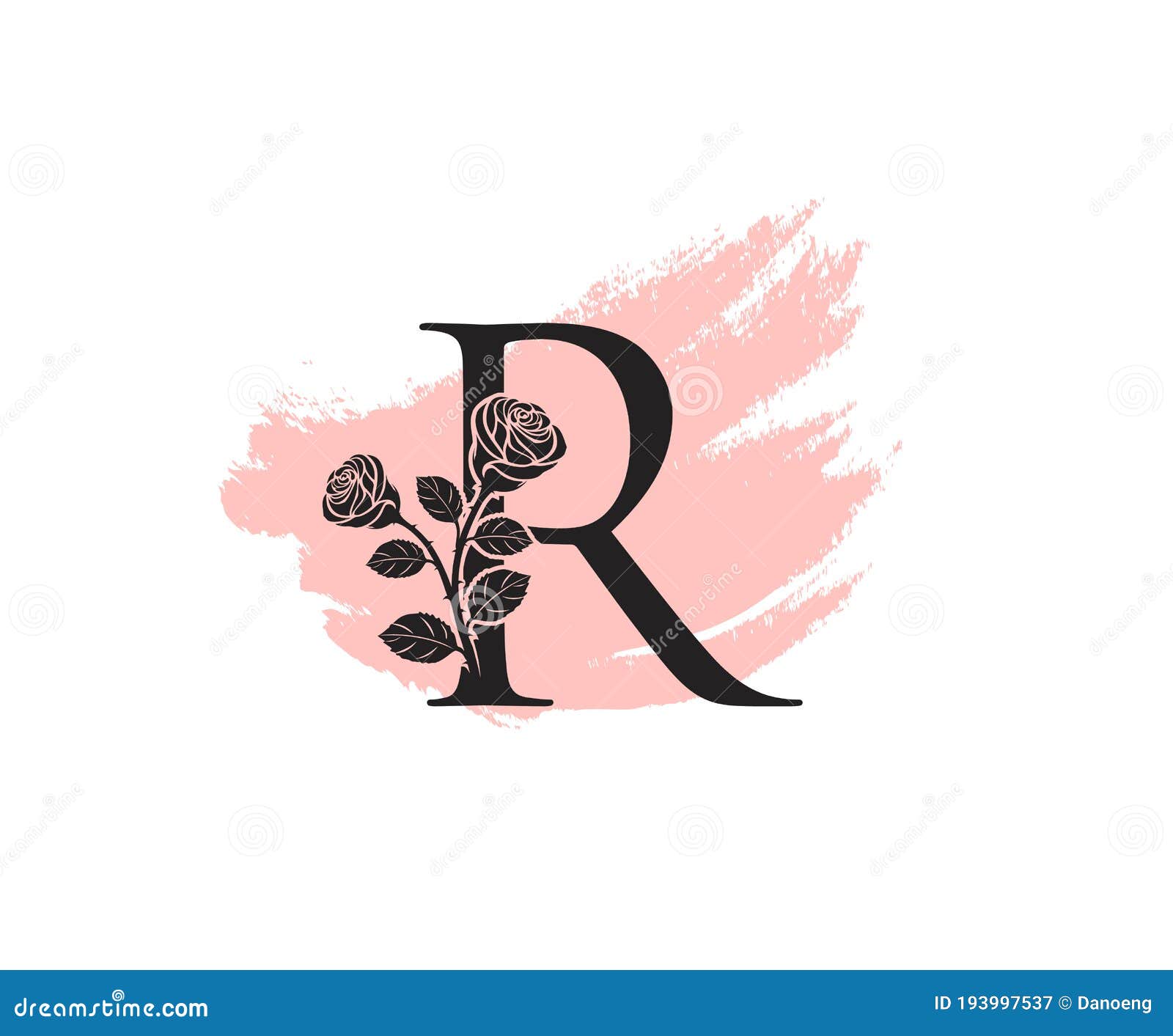 Rose Ma Monogram Logo Rose Flower Stock Vector (Royalty Free