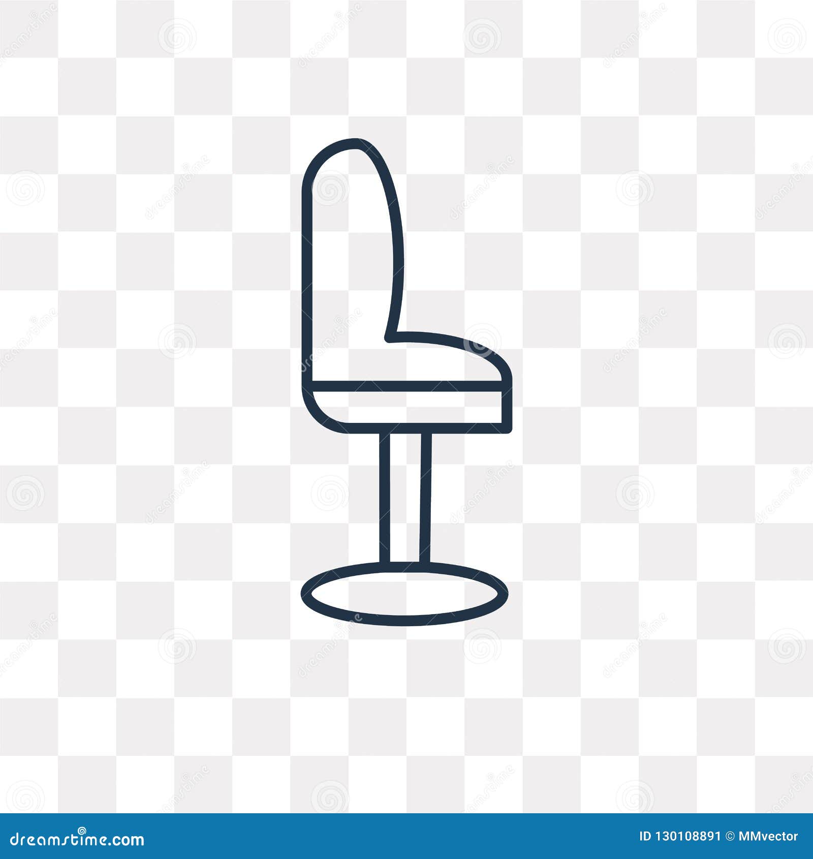 Beauty Salon Chair Vector Icon Isolated On Transparent Backgroun