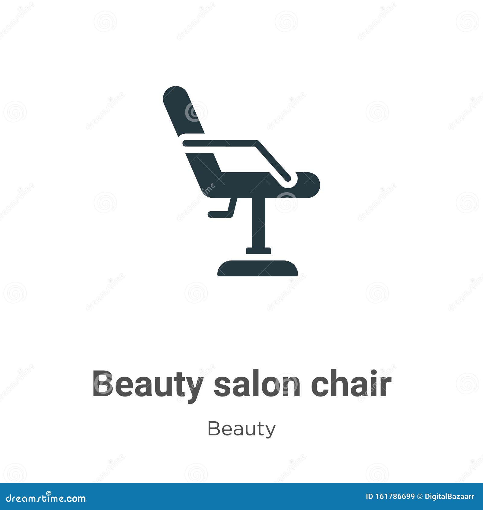 Beauty Salon Chair Vector Icon On White Background Flat Vector