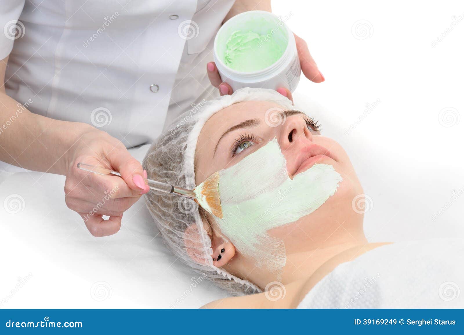 Beauty Salon, Facial Mask Applying Stock Image Image of beautiful