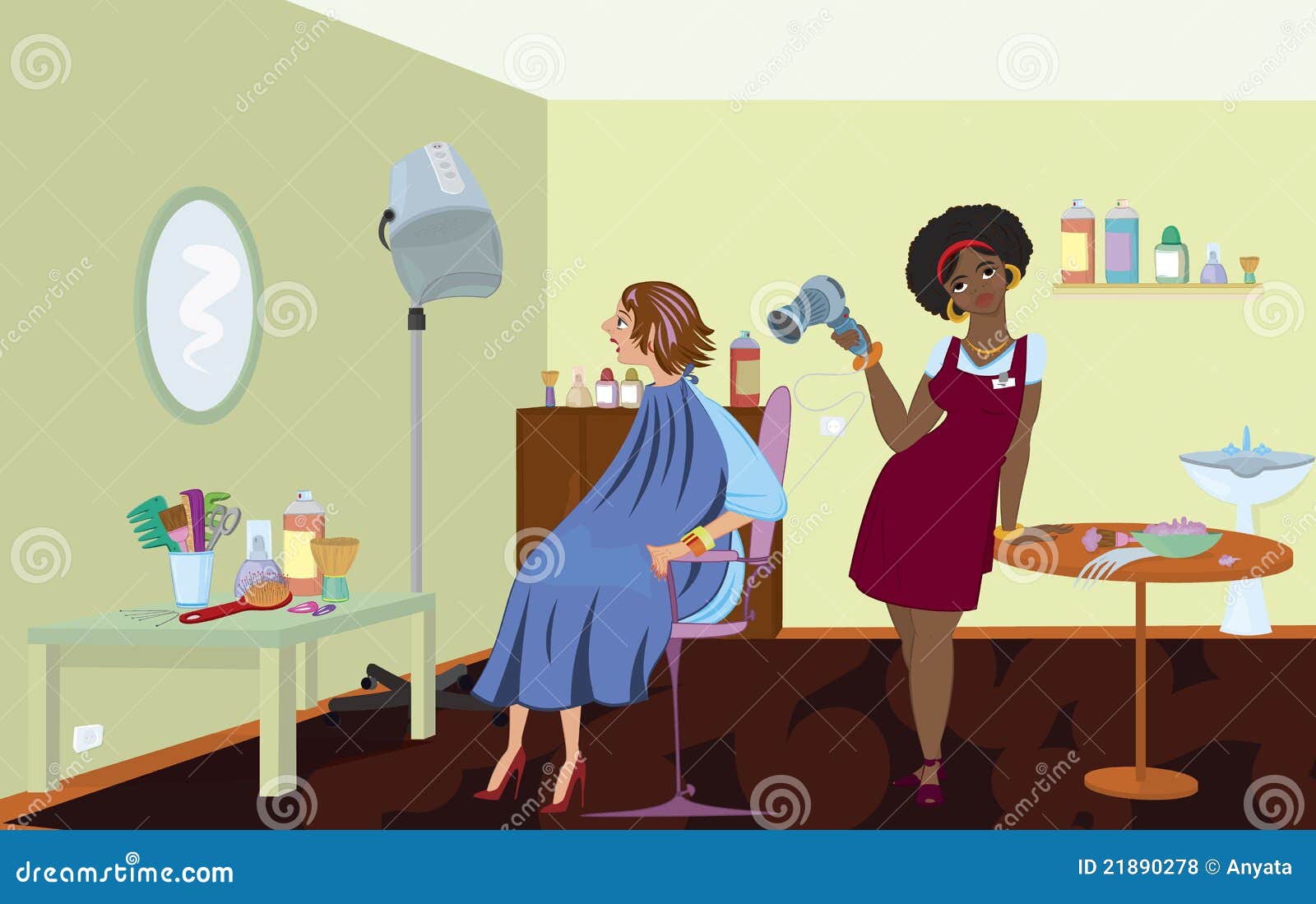 Beauty Salon Professional Stock Vector Illustration Of African