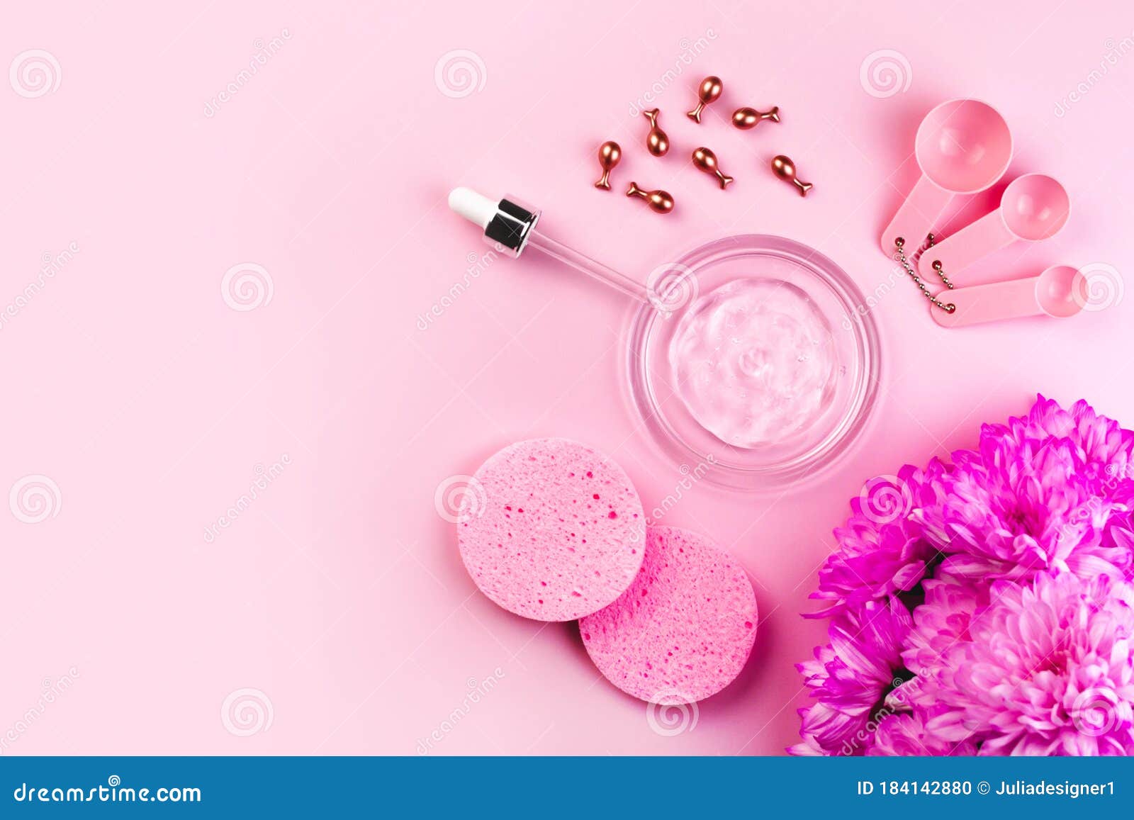 Beauty Salon Wellness Procedures, Mask, Face Care Banner. Design Template,  Pink Flat Lay Background Stock Photo - Image of ampoule, liquid: 184142880