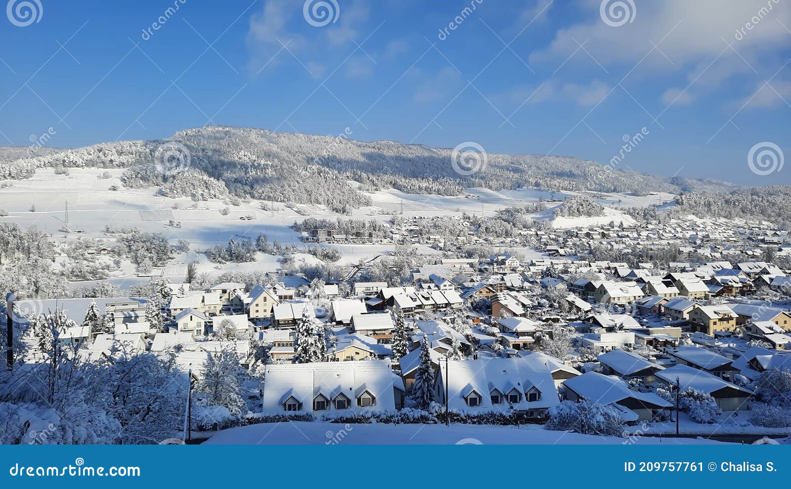 Beauty Snowy Winter Cityscape in Switzerland Aerial View. Winter Snow  Covered Background Stock Image - Image of slope, season: 209757761