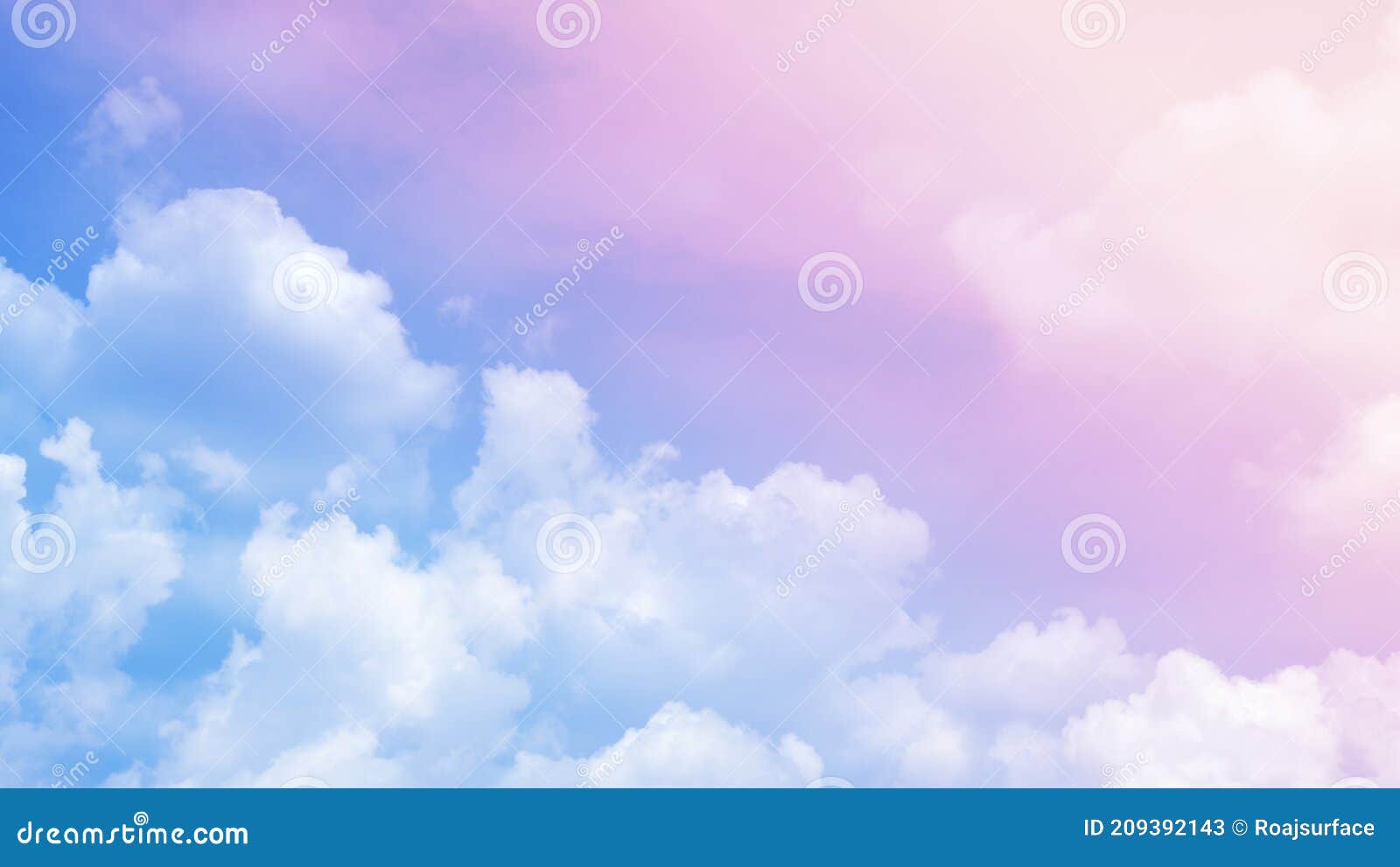 beauty soft pastel with fluffy clouds on sky. multi color rainbow love image