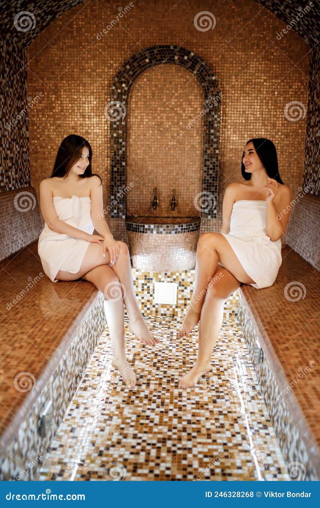 Beautiful Girl Hammam Turkish Bath Relaxing Stock Photos