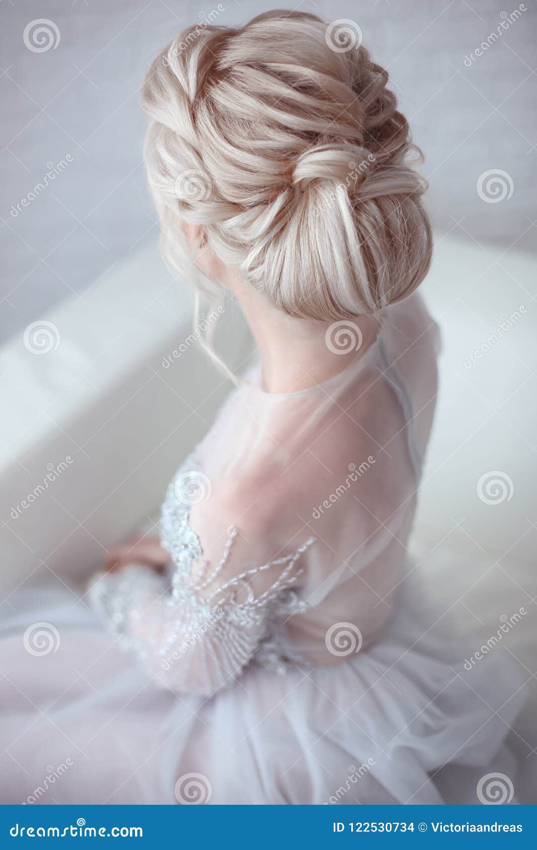 Beauty Wedding Hairstyle Bride Blond Girl With Curly Hair