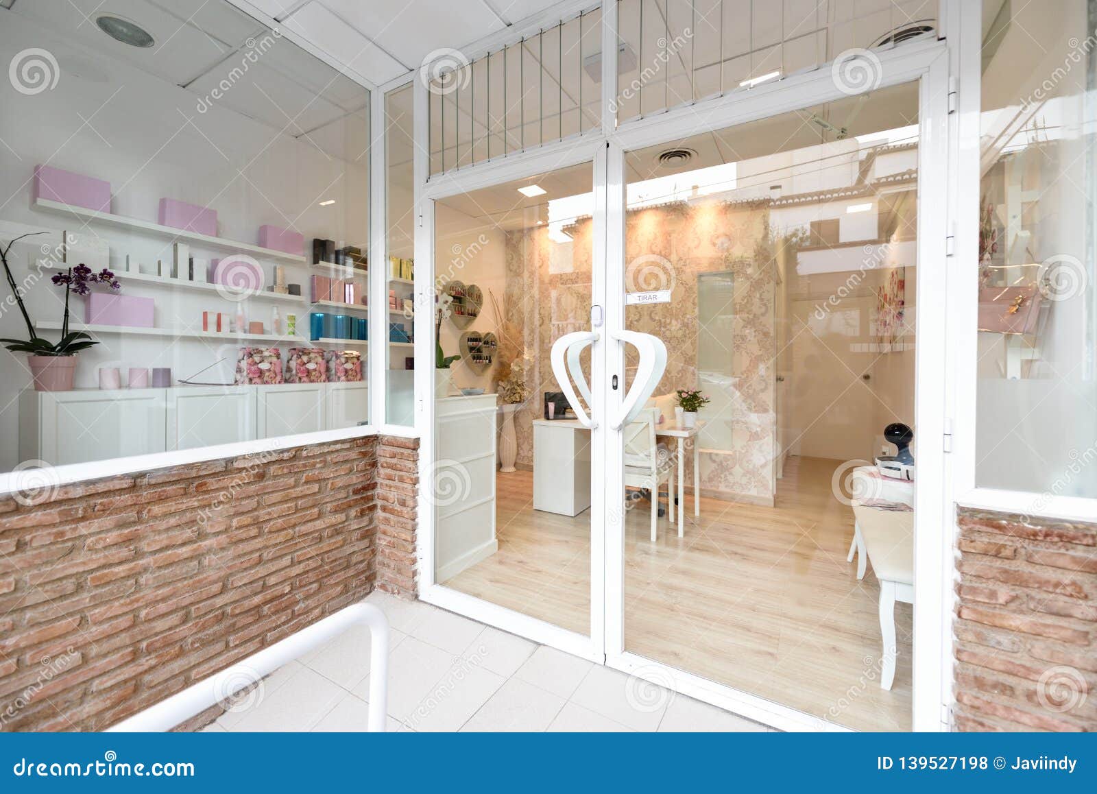 Beauty Center Wellness And Spa Salon Entrance Stock Photo