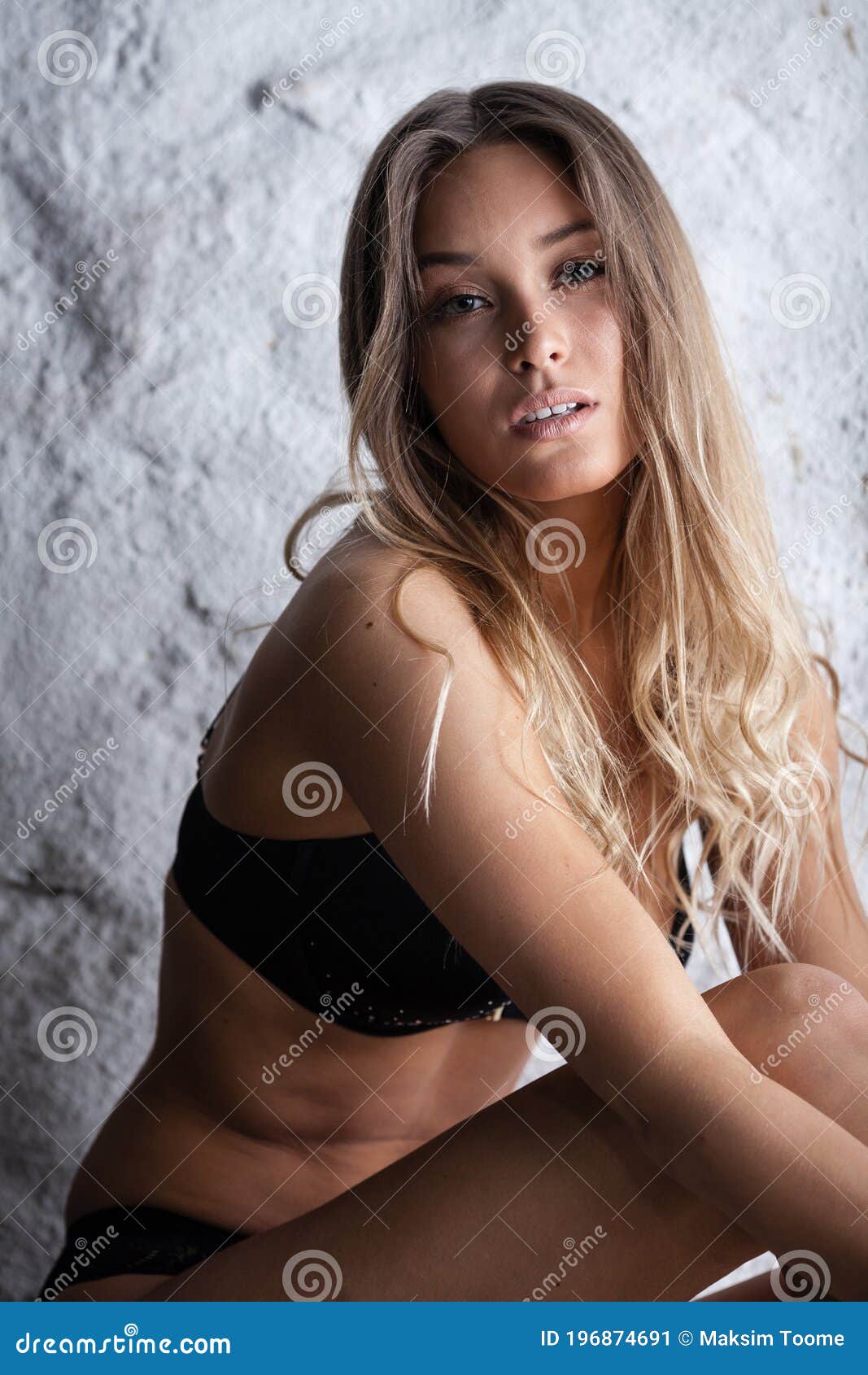 Beauty of Woman Body and Lingerie Concept. Beautiful Blond Female