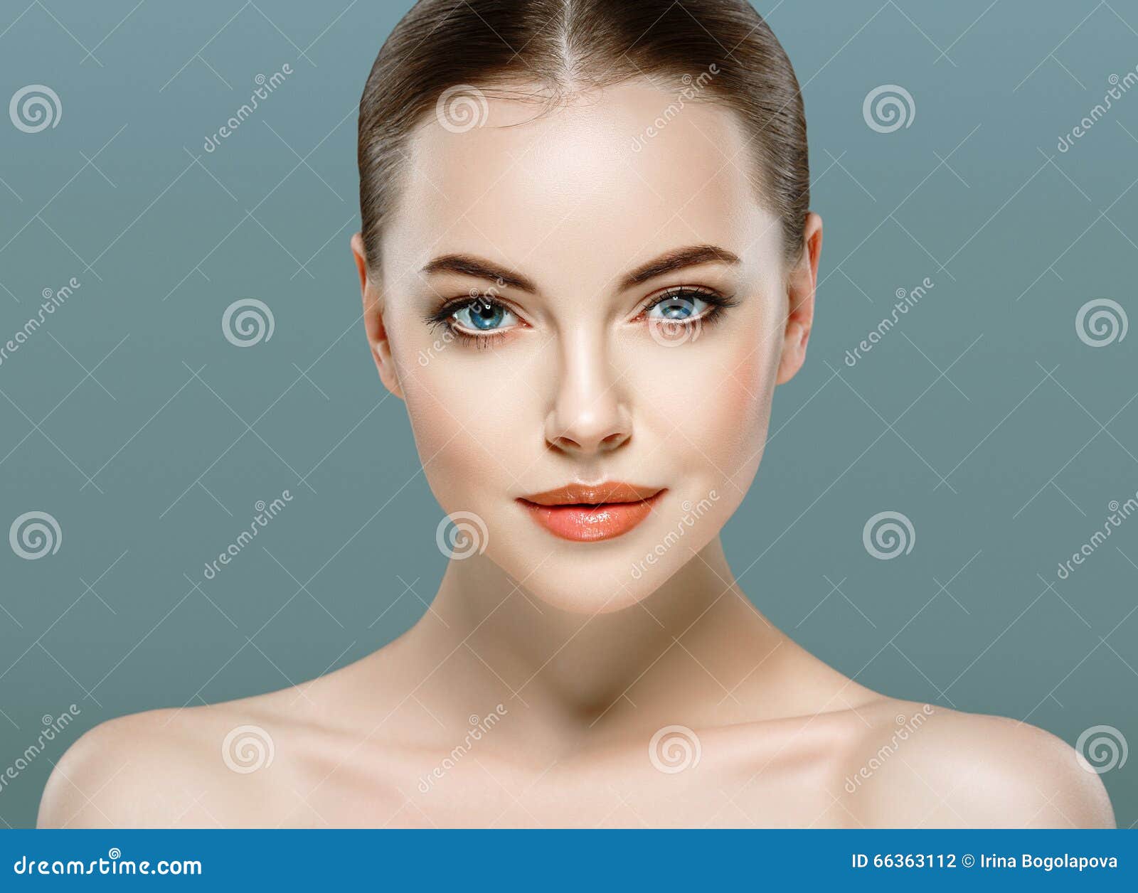 beauty woman face portrait. beautiful model girl with perfect fresh clean skin.