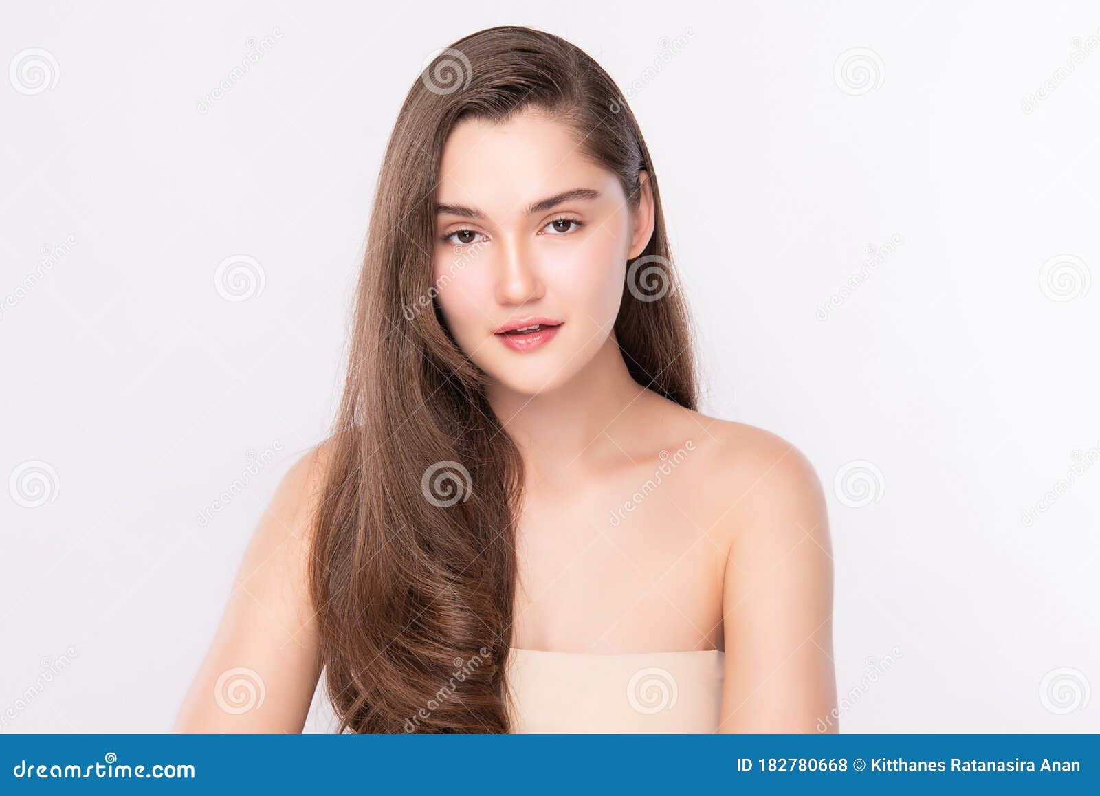 Beauty, skincare and haircare. portrait of charming young 