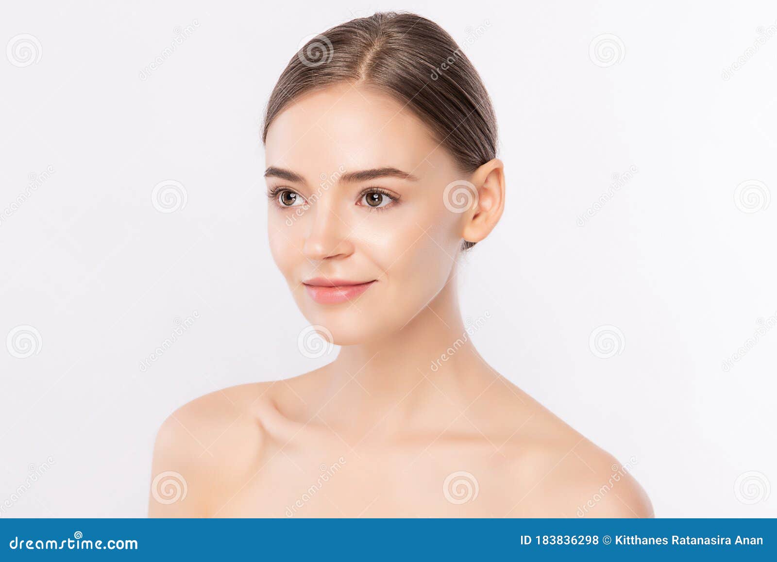 Beauty And Care. Portrait Of Girl With Towel On Head 