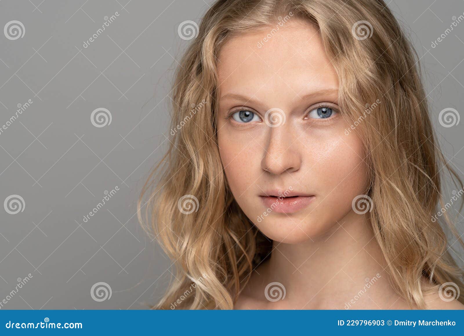 Beauty Portrait with Blue Eyes and Curly Hair - wide 1
