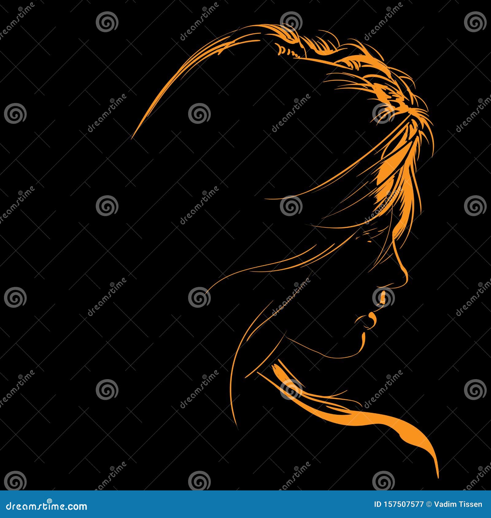 Woman Face Silhouette in Backlight. Low Key Stock Vector - Illustration of  advertisement, elegance: 111582564