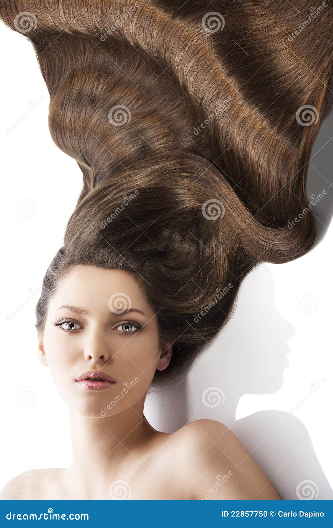 beauty young girl hairstyle,and a lot of hair
