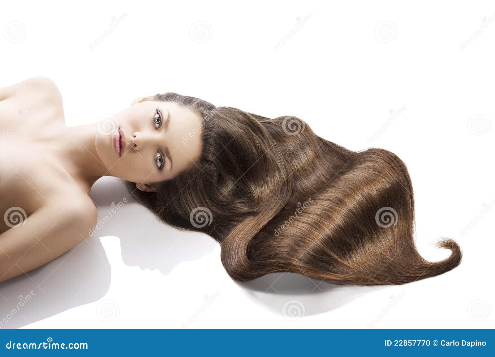 Beauty Young Girl  Hairstyle  and A Lot Of Hair  Stock Photo  