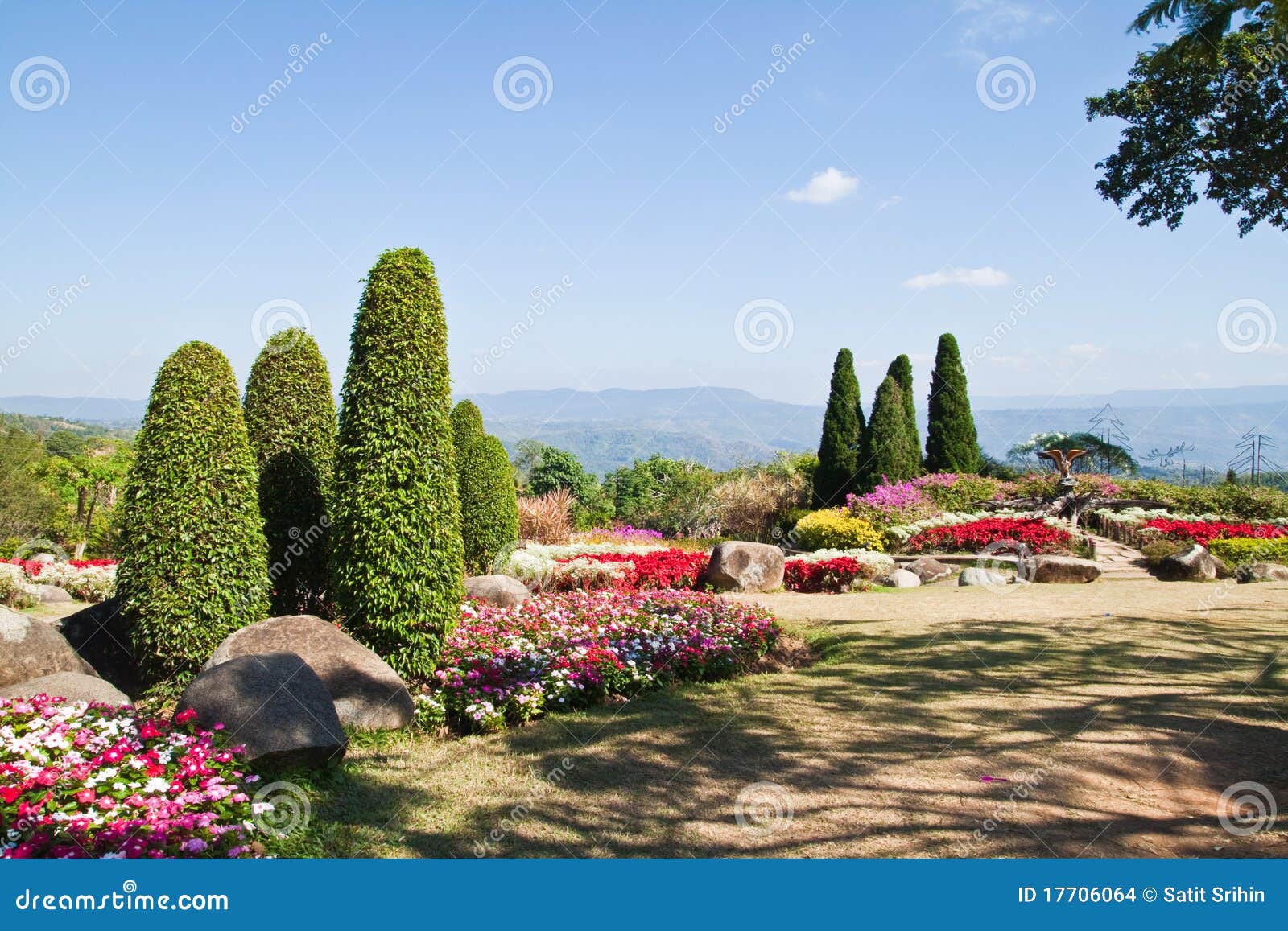 The Beautyful Garden and the Blue Sky Stock Photo Image of floral
