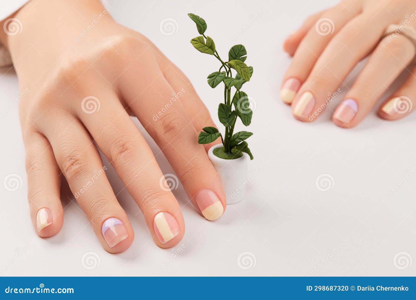 beautyspa body care concept. trendy minimal spring summer nail 