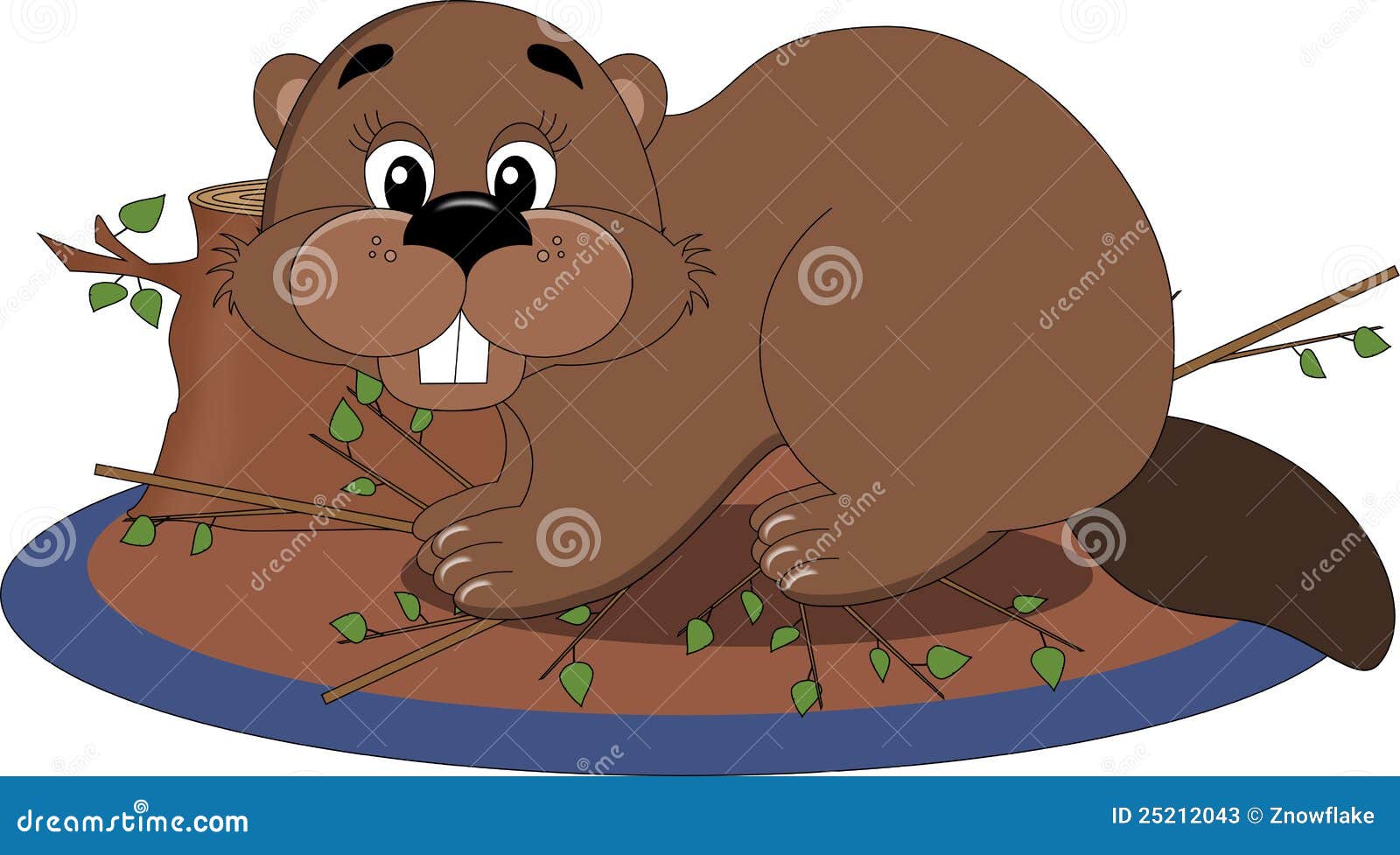 Beaver building dam stock illustration. Illustration of chewing 25212043