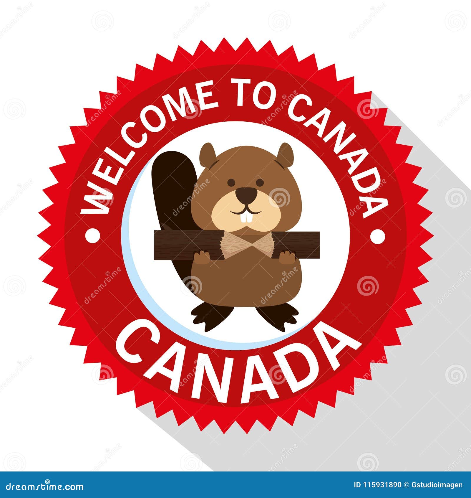 Beaver Canadian Animal Scene Stock Vector - Illustration of element,  national: 115931890