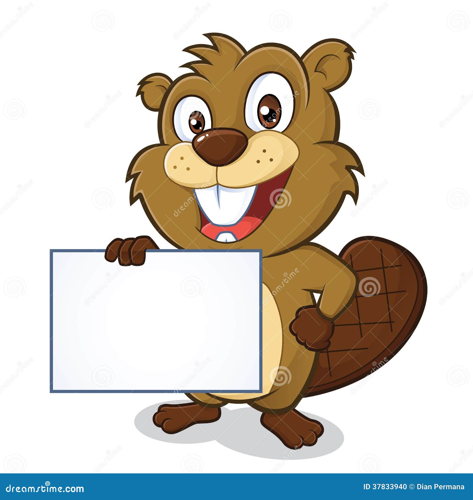 Beaver holding sign stock vector. Illustration of cartoon - 37833940