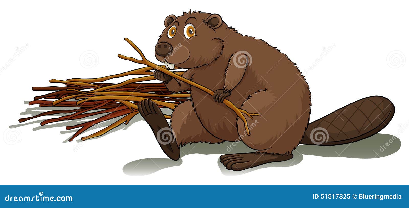 Beaver Holding A Chainsaw Standing On A Stump On A Green Background