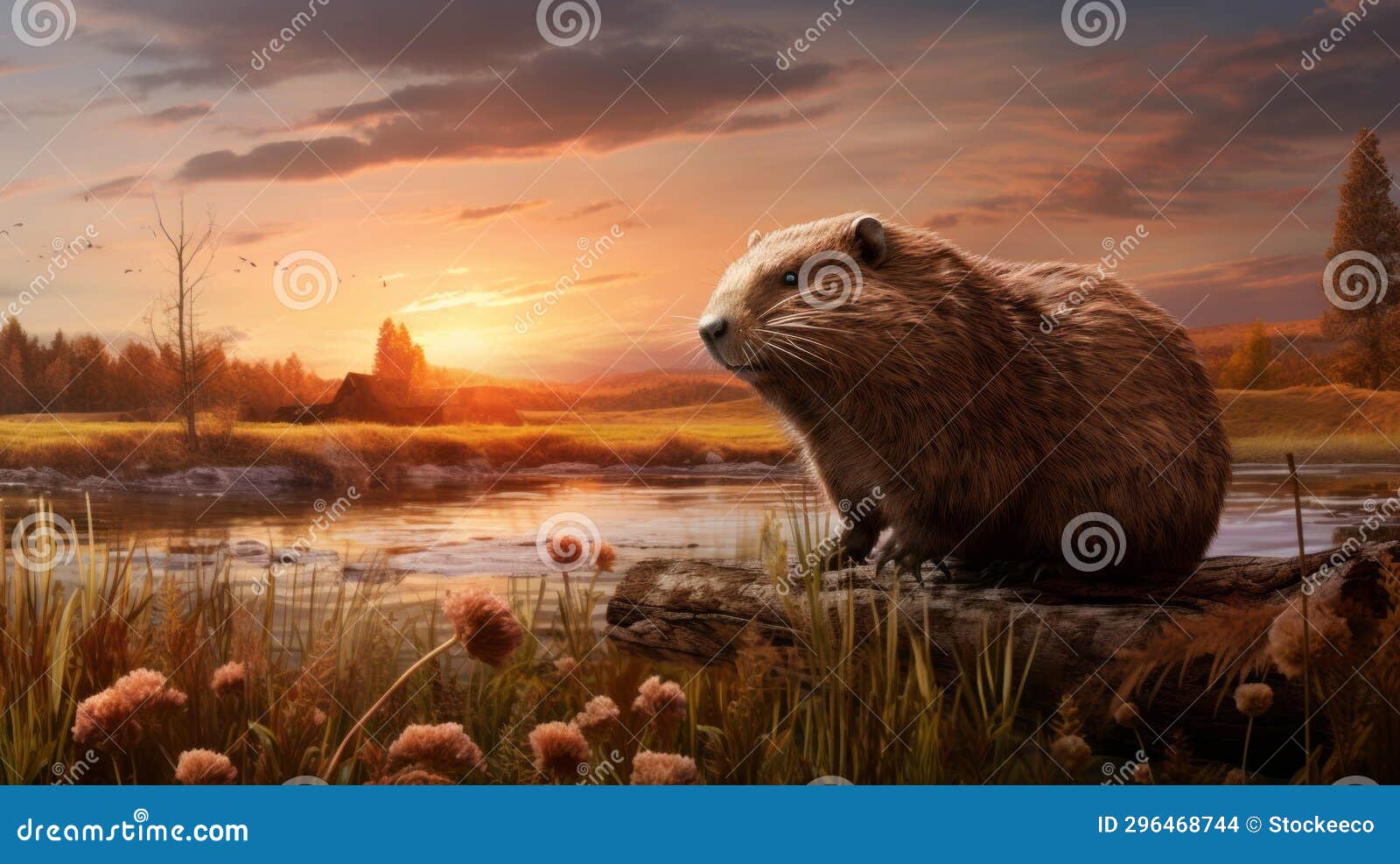 beaver at sunrise a stunning blend of realism and fantasy