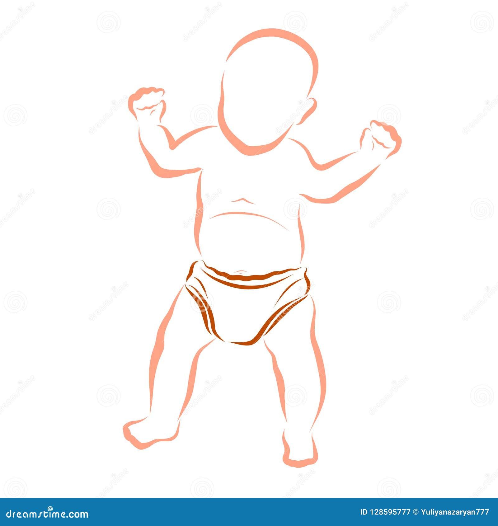 Bebé En Los Pantalones Cortos, Aprendiendo Caminar, Primeros Pasos Stock de  ilustración - Ilustración de infancia, creativo: 128595777