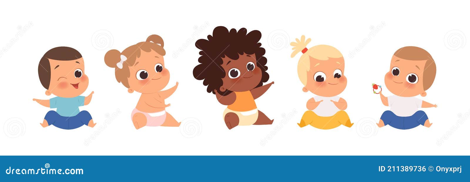 Bebé Grupo Multiétnico Bebés Sentados. Dibujos Animados Aislados Lindos  Niños Vector Conjunto Ilustración del Vector - Ilustración de adorable,  nacimiento: 211389736