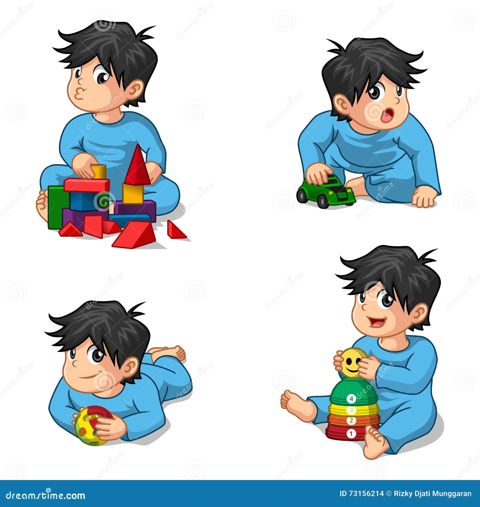 Bebes Que Juegan El Personaje De Dibujos Animados De Los Juguetes Ilustracion Del Vector Ilustracion De Colorido Sentada