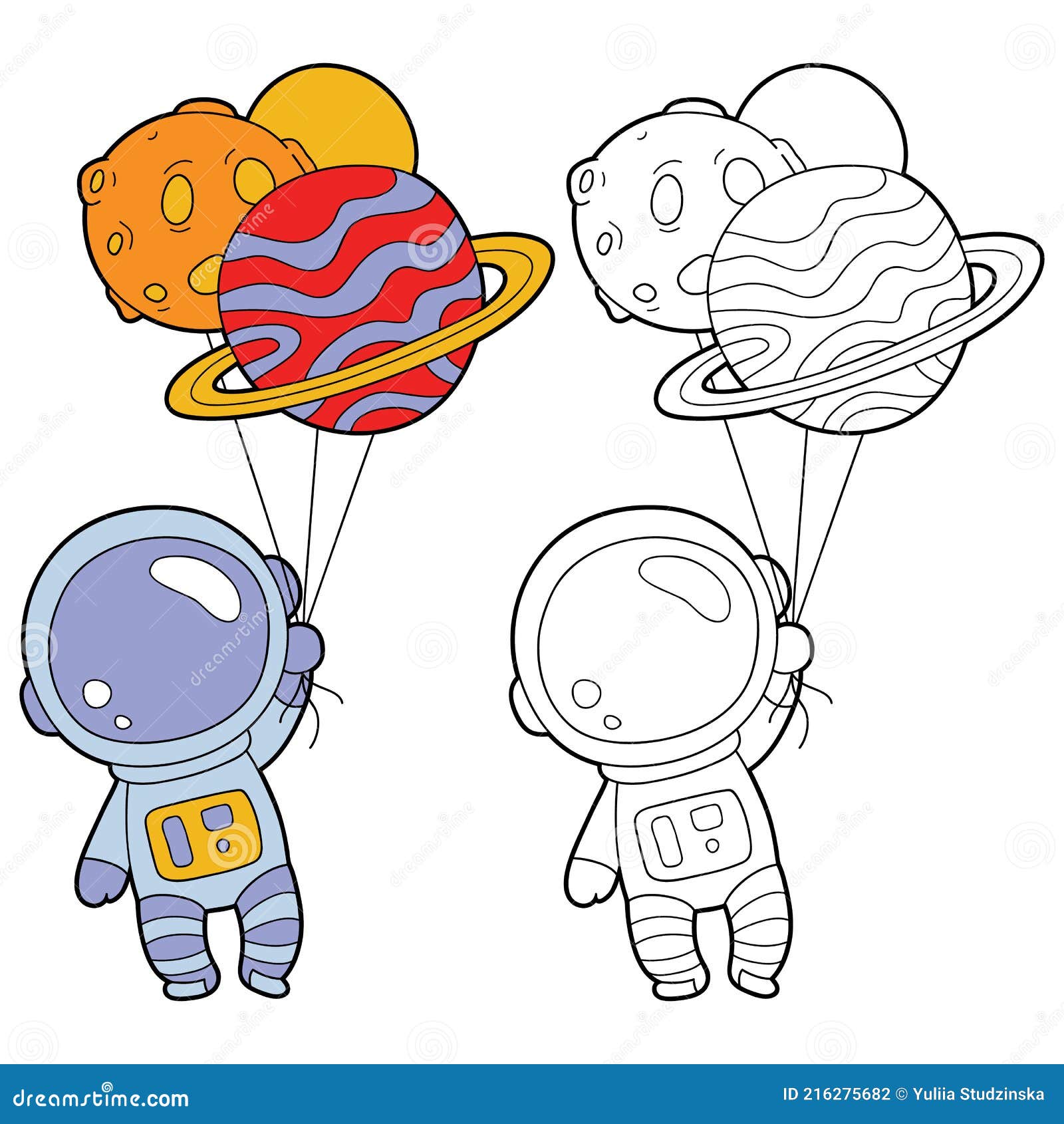 Alien bonito com ilustração de ícones vetoriais de desenhos animados de lua