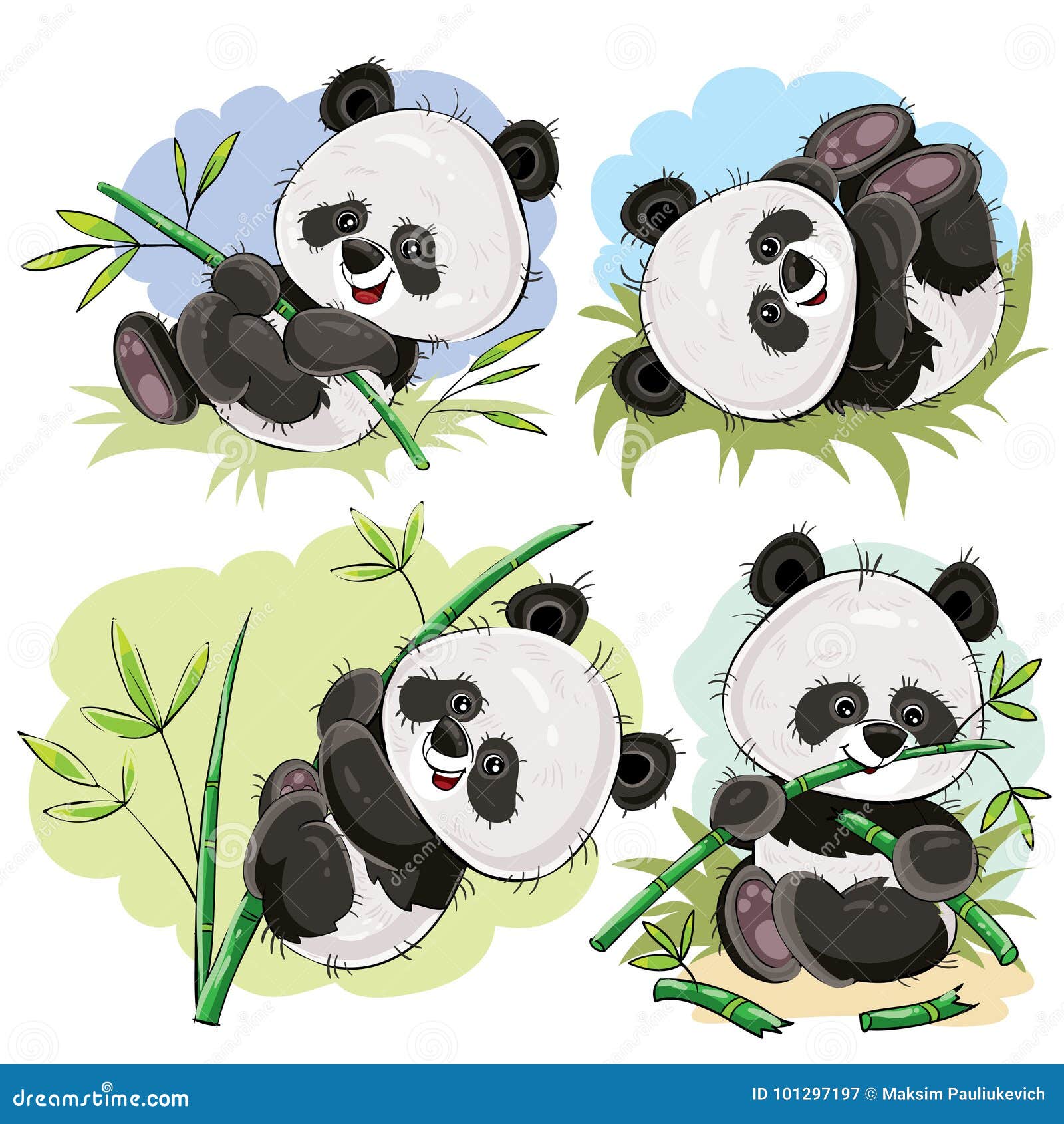 Vetores de Panda Bebé Bonito Dos Desenhos Animados Imprimir