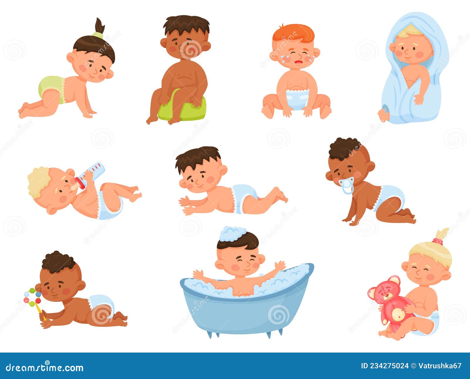 Bebês De Desenho Animado Ou Bebês Bebês E Bebês De Bebês E Bebês