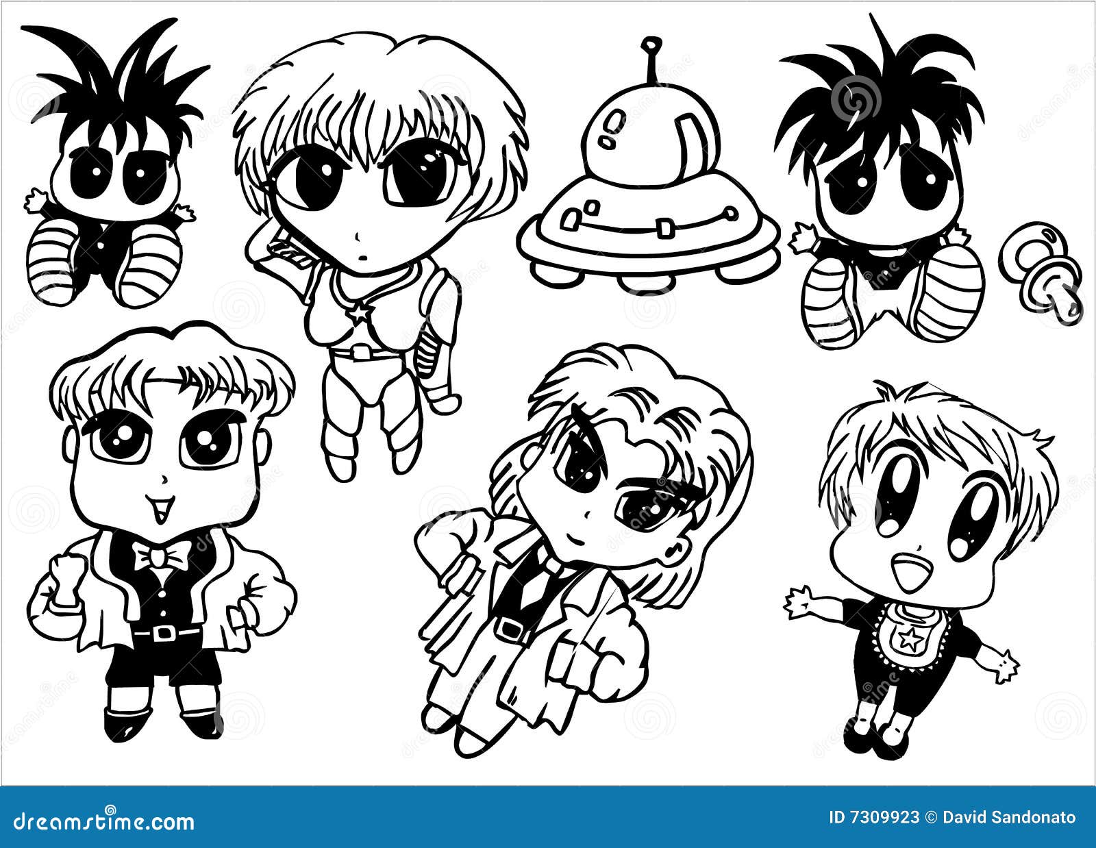 Bebes Do Estilo De Manga Ajustados Ilustracao Do Vetor Ilustracao De Consideravelmente Menina