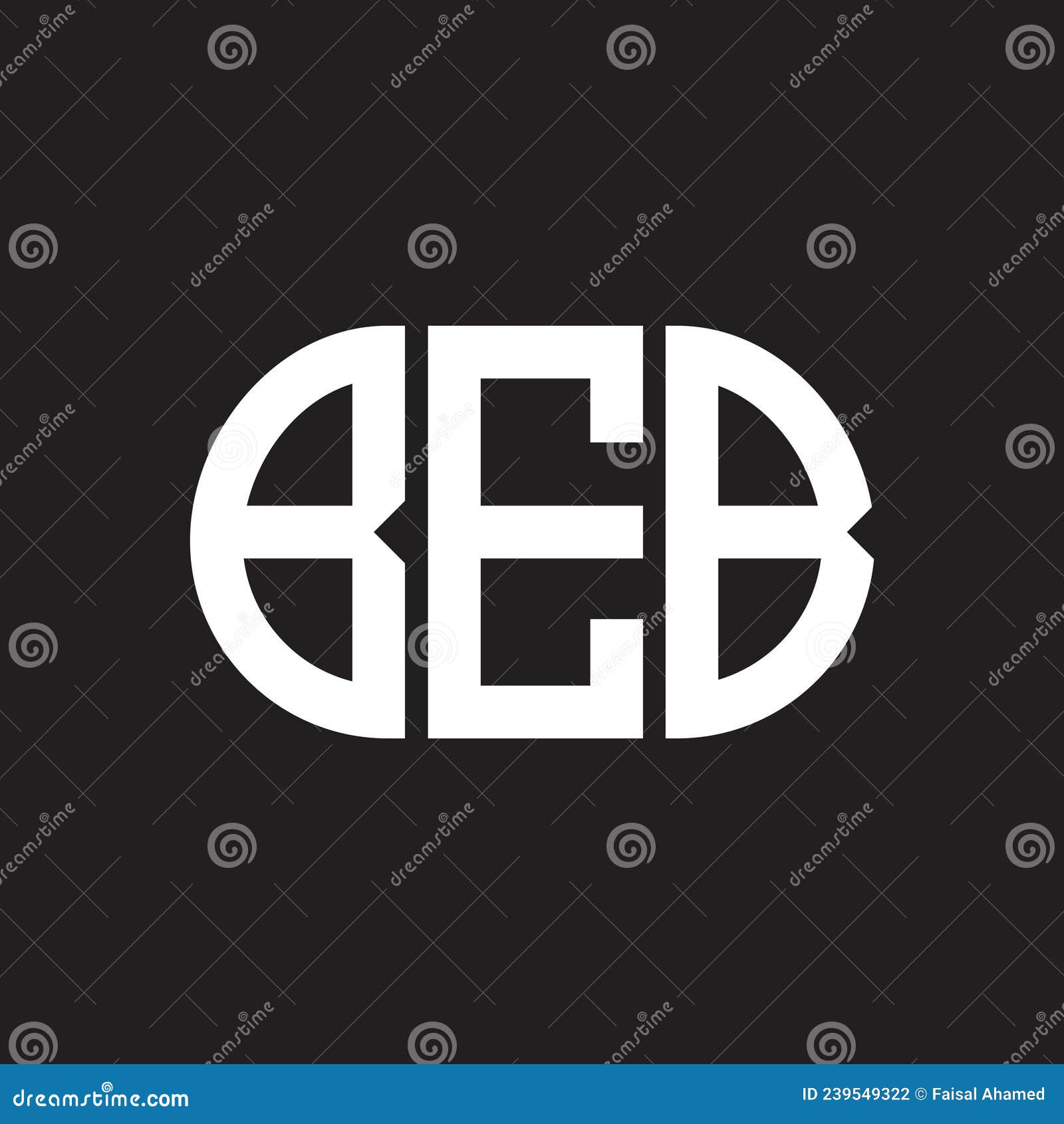 beb letter logo  on black background. beb