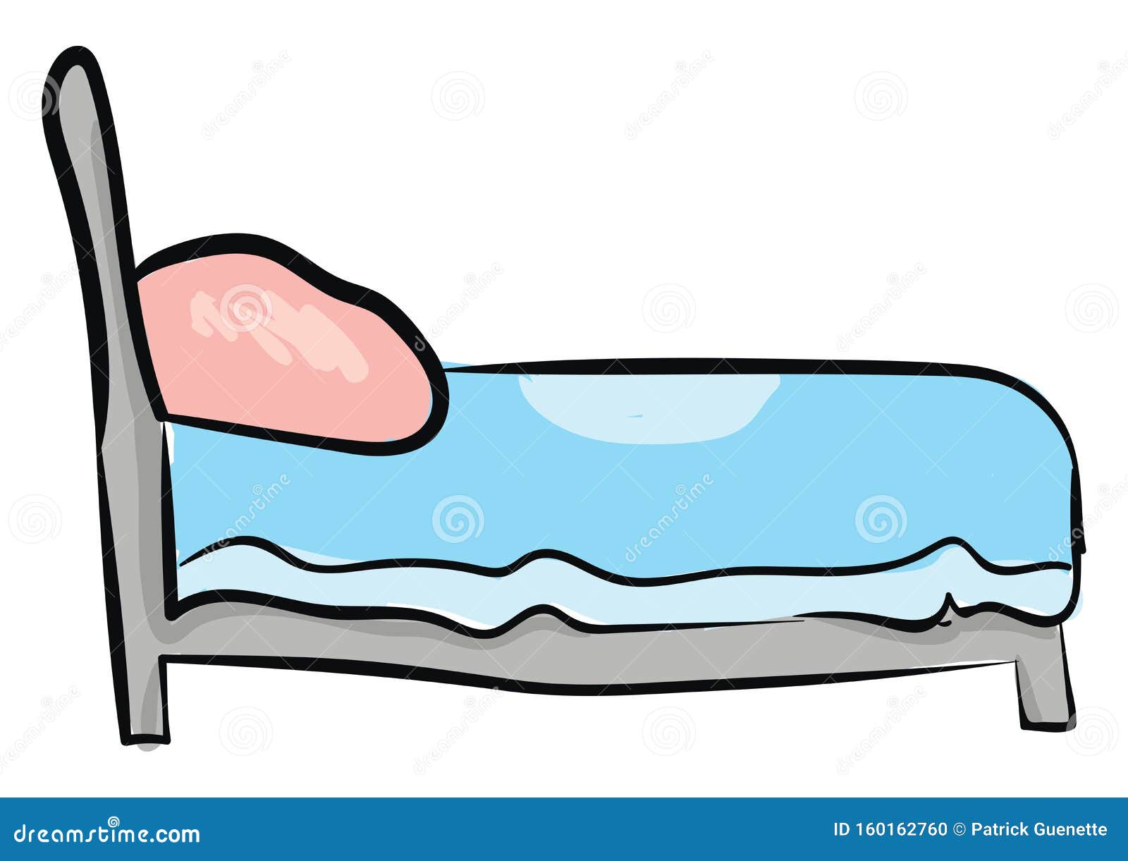 blanket on bed drawing clipart