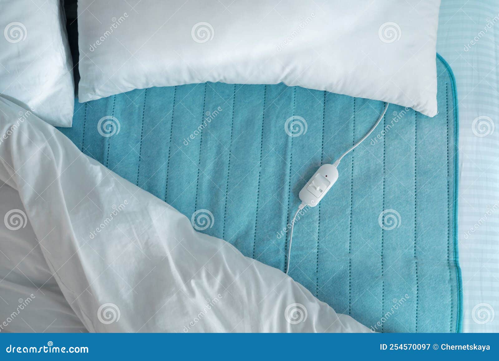 Bed with Electric Heating Pad, Top View Stock Image Image of heating