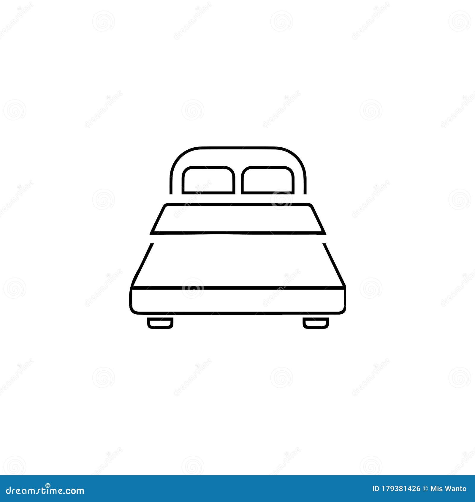 Bed Icon, Furniture Vector Illustration, Flat Design Stock Vector