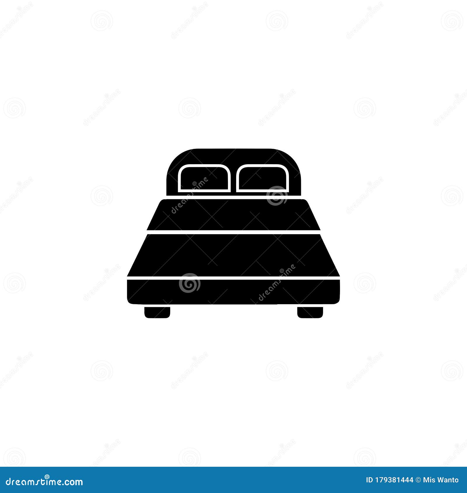 Bed Icon, Furniture Vector Illustration, Flat Design Stock Vector