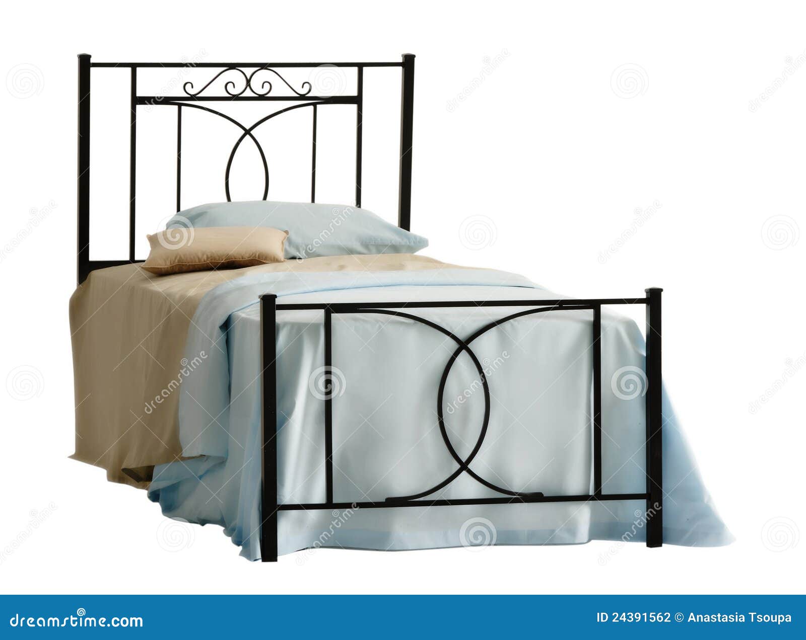 Bed With Iron Headboard Stock Photo Image Of Head Isolated