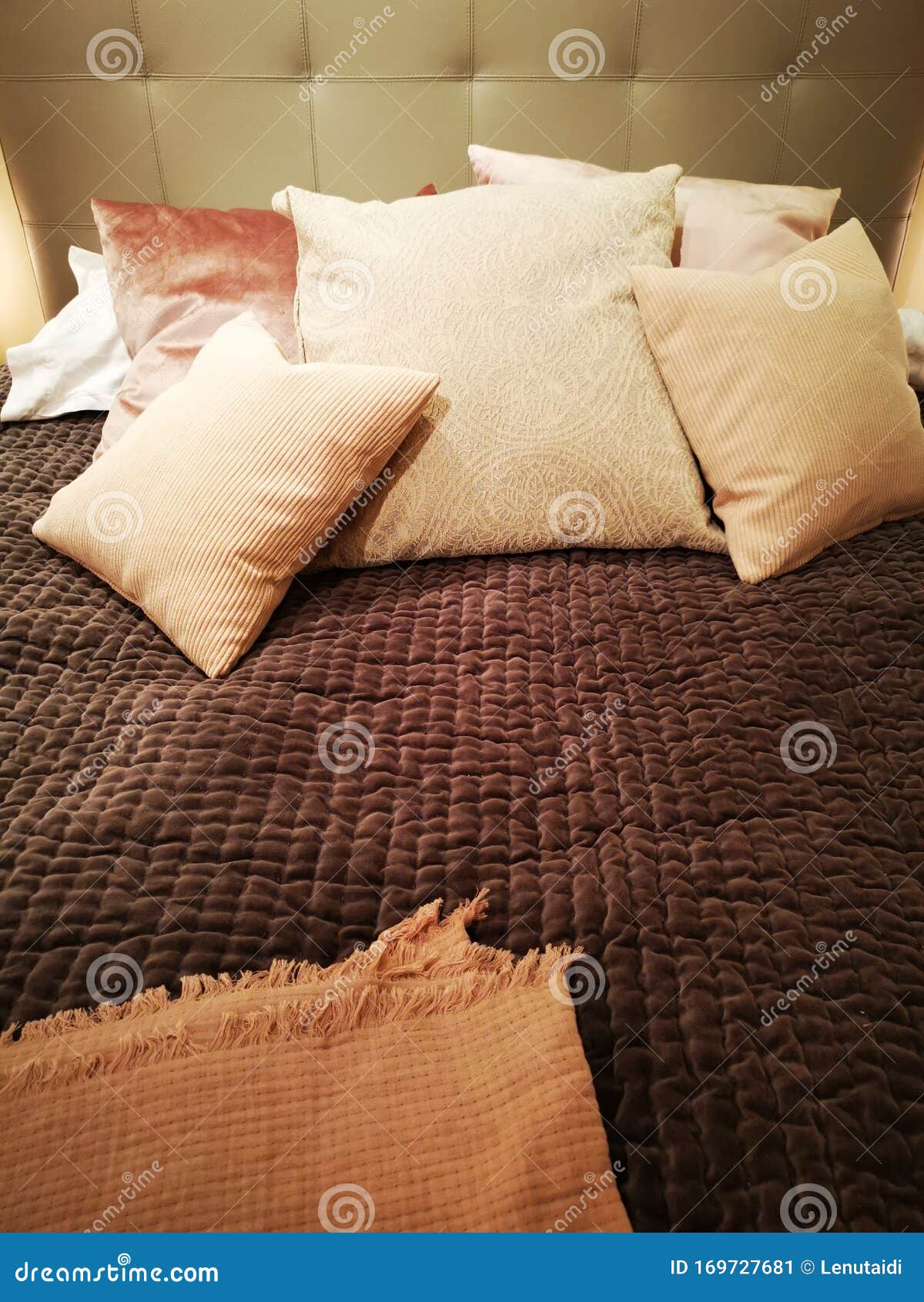 Bed Linen and Pillows Blanket for Bed Stock Image Image of indoors