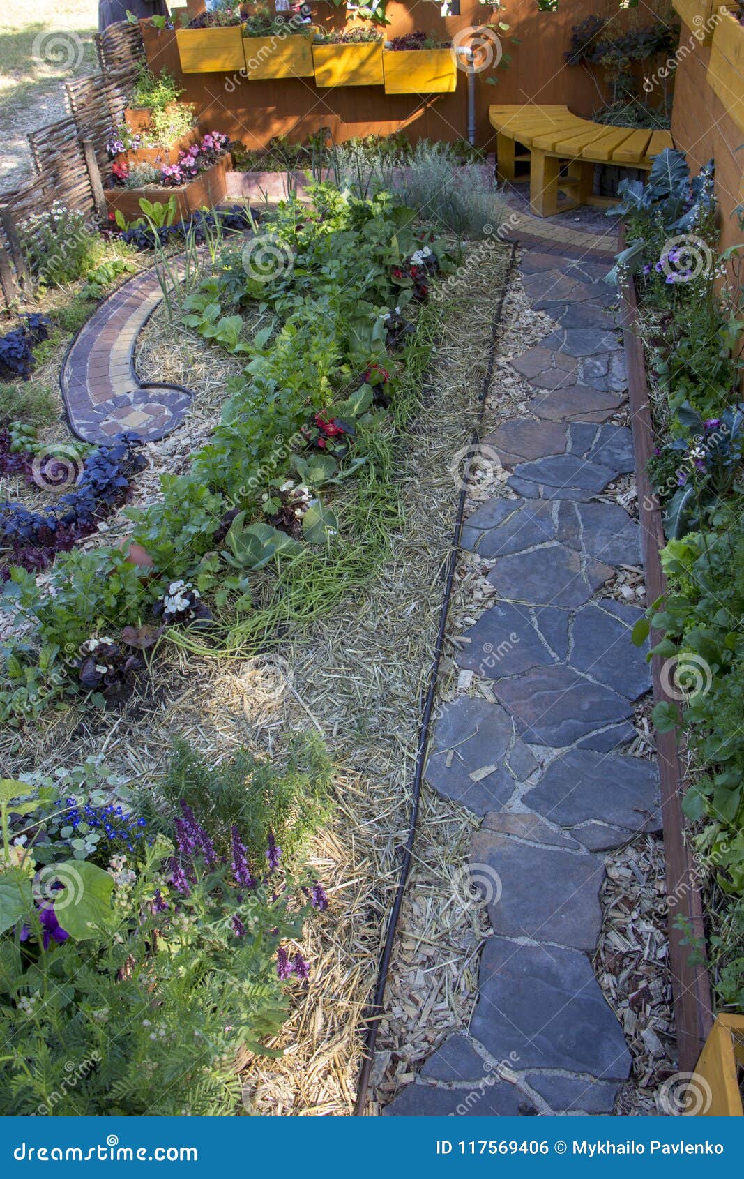 Bed a Modern Designer Garden. Using Natural Materials. and the