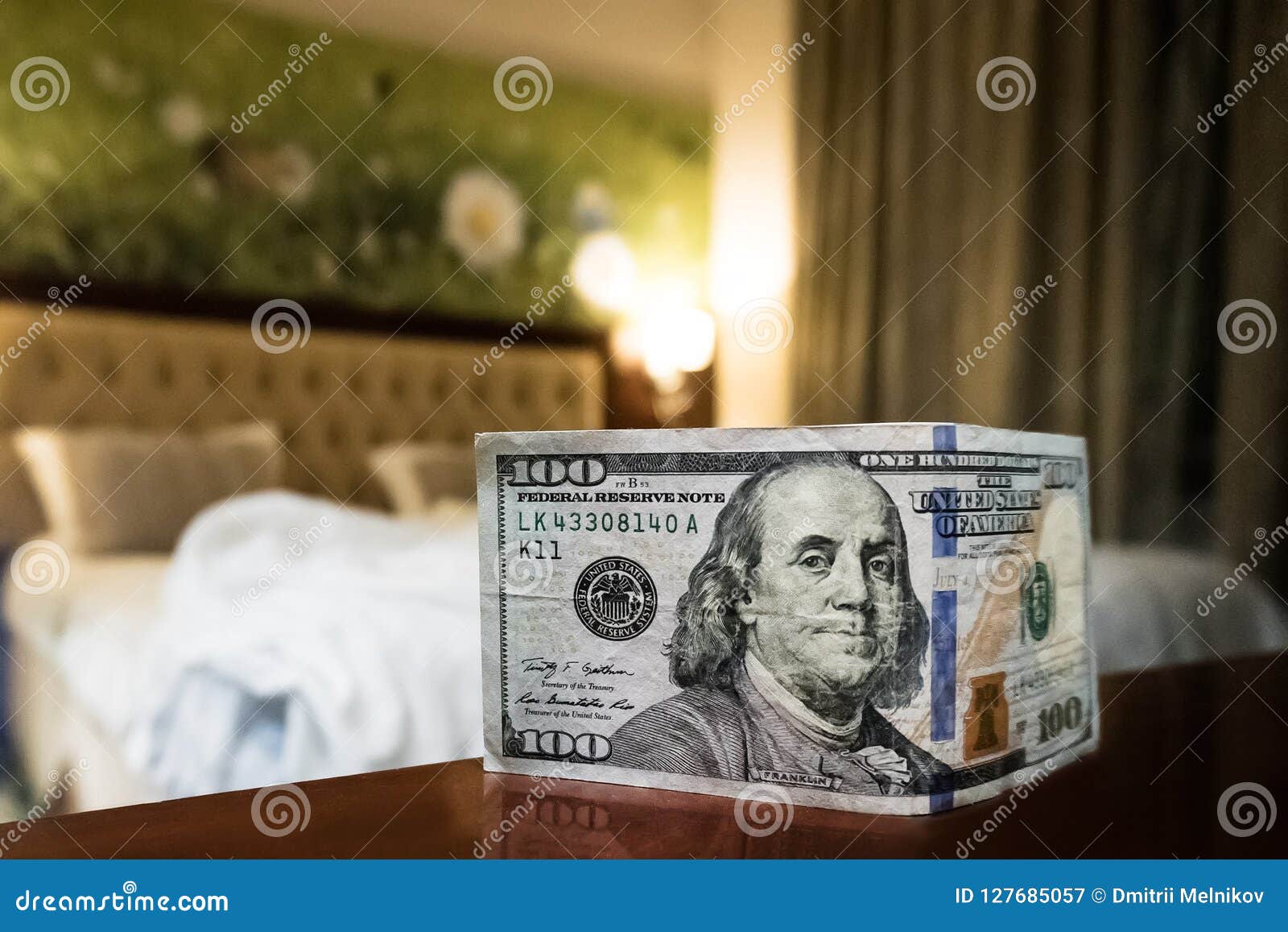 Bed and Money To Symbolize the Cost of