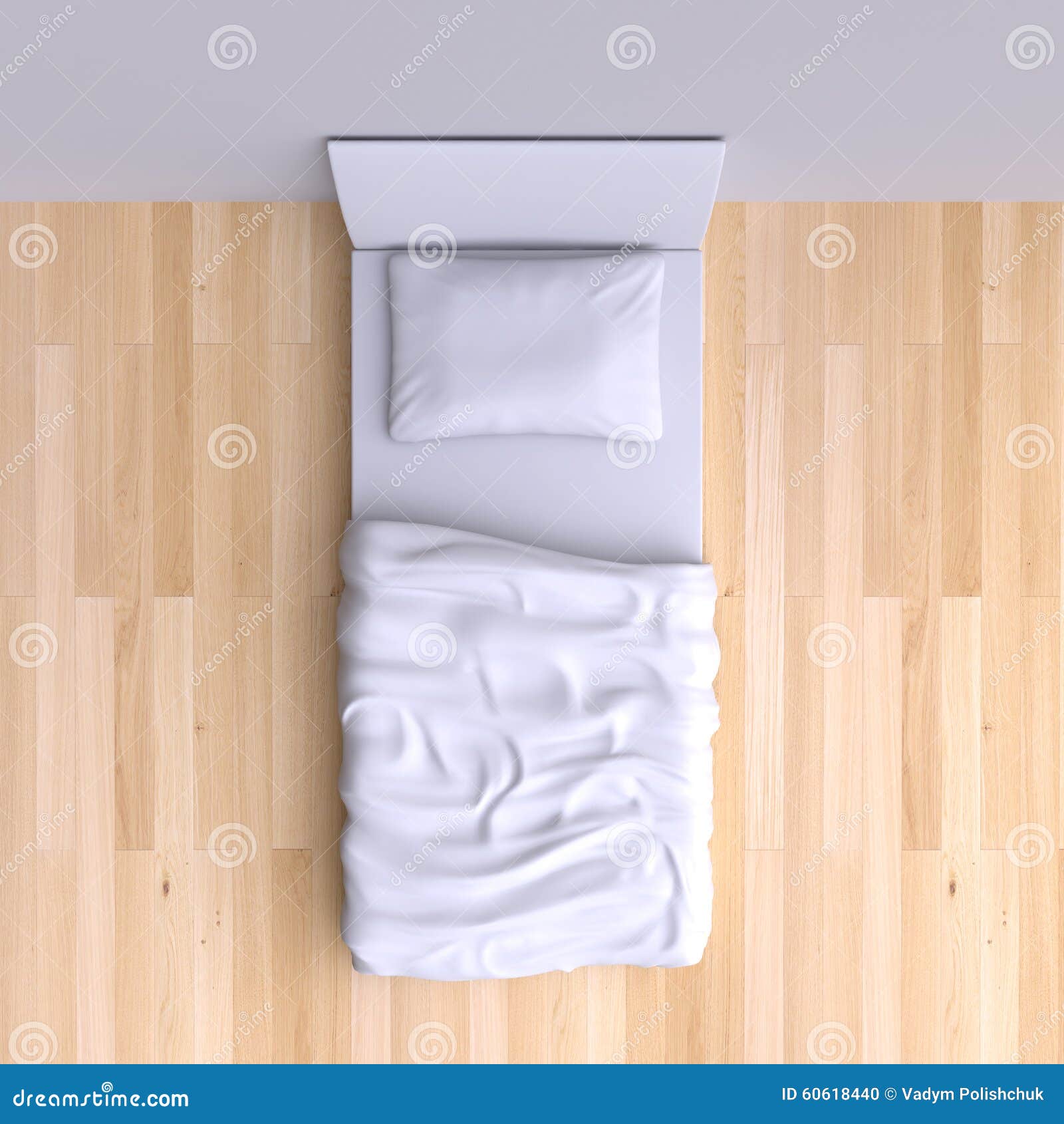 Bed with Pillow and Blanket in the Corner Room Stock Illustration Illustration of decor